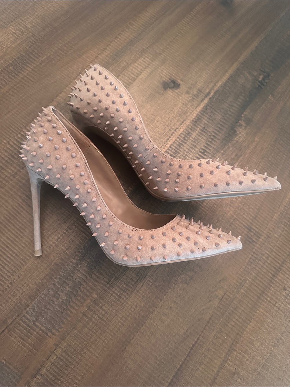 Steve Madden Light Brown Vala Spiked Pointed Toe Stiletto Pumps NWOT